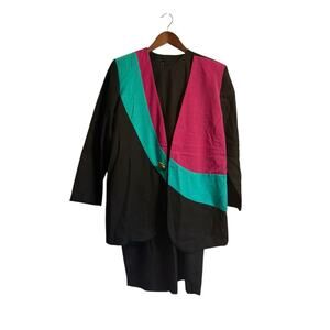 Bedford Fair Vintage Women’s 5 Piece Dress & Blazer Lot Black Pink 14P